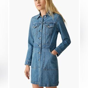 Faherty Michelle Long Sleeve Denim Shirtdress. Size 6